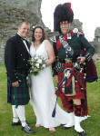 Chris and Tanya with Jim Married on Inchcolm Island 