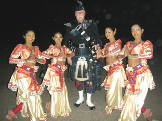 Jim in India with Dancers