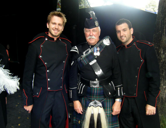 Jim with two of the Secret Drum Corps Basel Tattoo 2011
